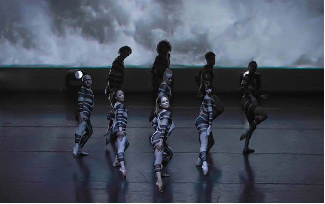 SYDNEY DANCE COMPANY – 360. These images are of the 2008 Sydney production of 360,a new work created from scratch in seven weeks Choreographed by Rafael Bonachela for which I designed the costumes, set and large scale video images.